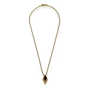 1980’s Vintage SWAROVSKI Red Crystal Trillion in Gold Tone Rope Necklace 18"