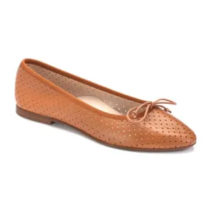 24309 - Tan Leather Girls Summer Bow Shoe