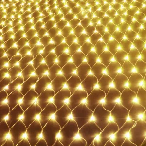 320LED Fairy Lights Net Mesh Curtain Warm White