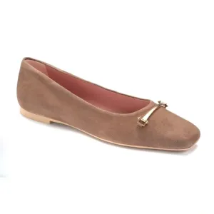 52216 - Taupe Suede Teens Hosebit Flats
