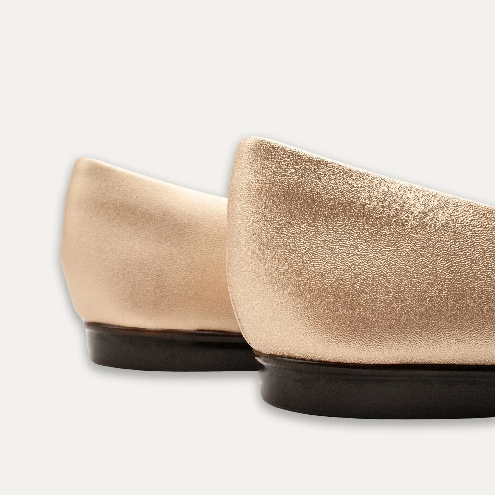 Adelina Light Gold Pointed Toe Flats