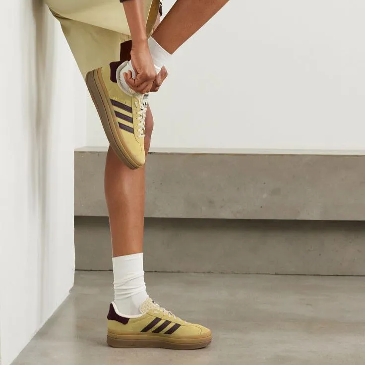 Adidas Gazelle Bold Almost Yellow Maroon