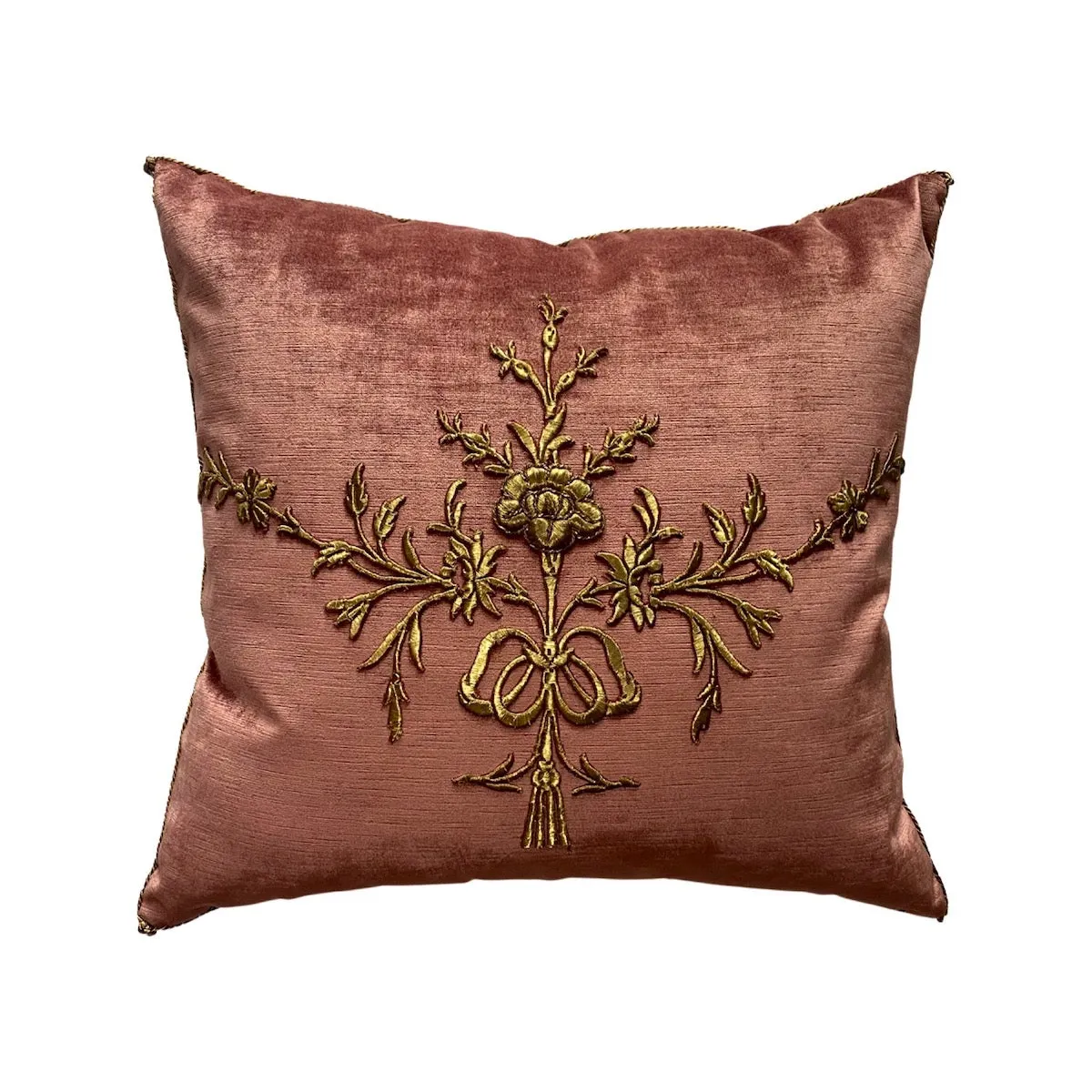 Antique Ottoman Empire Raised Gold Metallic Embroidery (#E050322A&B | 20 x 21 1/2")