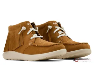 ARIAT WOMENS Hilo High Top Fringe Wheat Suede Shoes - 1166