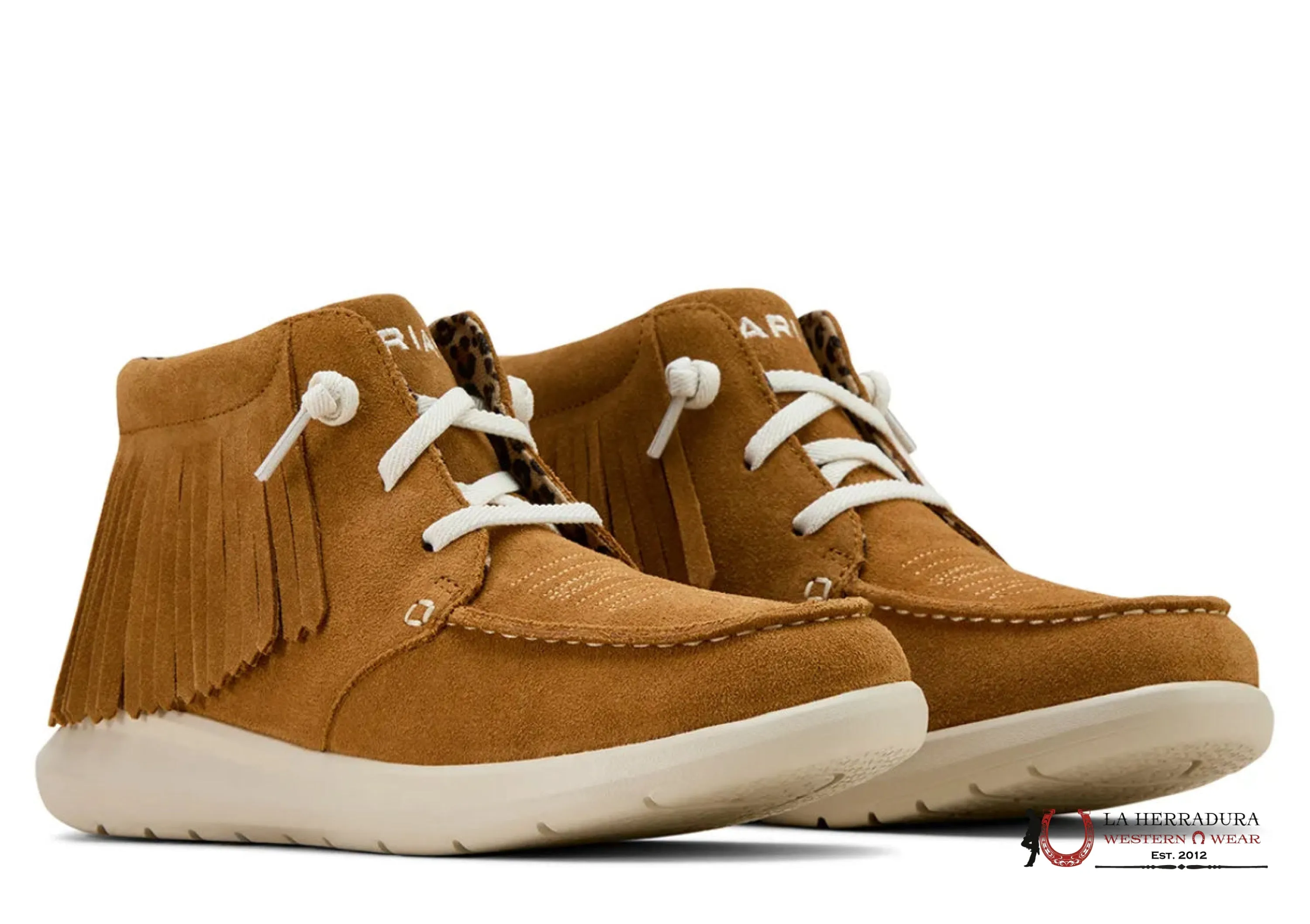 ARIAT WOMENS Hilo High Top Fringe Wheat Suede Shoes - 1166