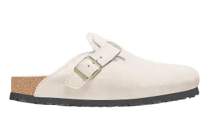 Birkenstock Boston R Antique White Suede Leather/Shearling Womens