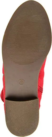 Brinley Co Comfort Womens Faux Suede Riding Boot Red, 9 Regular US