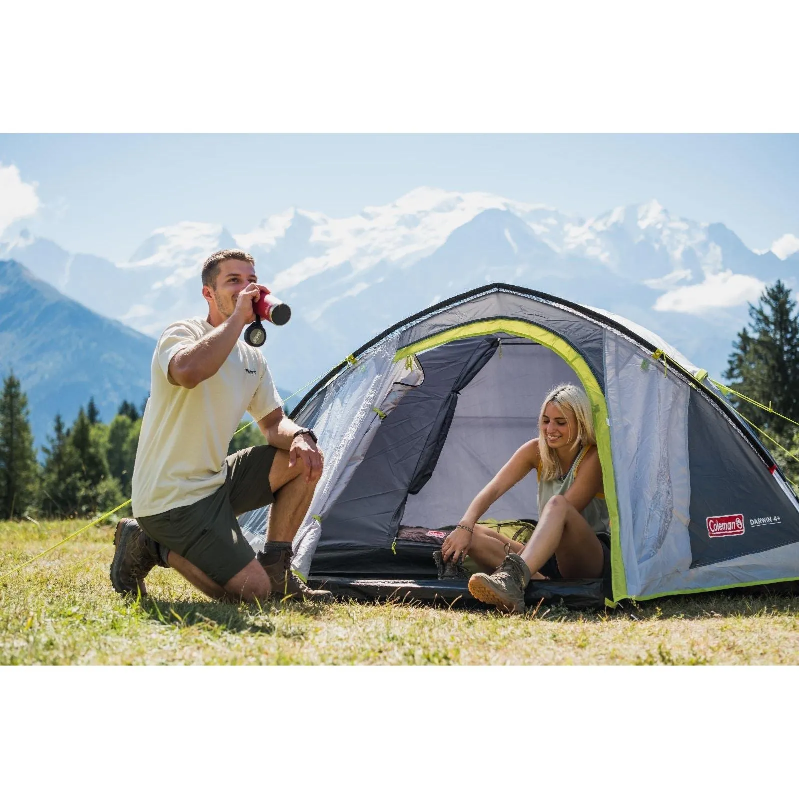 Coleman Tent Darwin 4  Compact 4 Person Dome Tent Camping