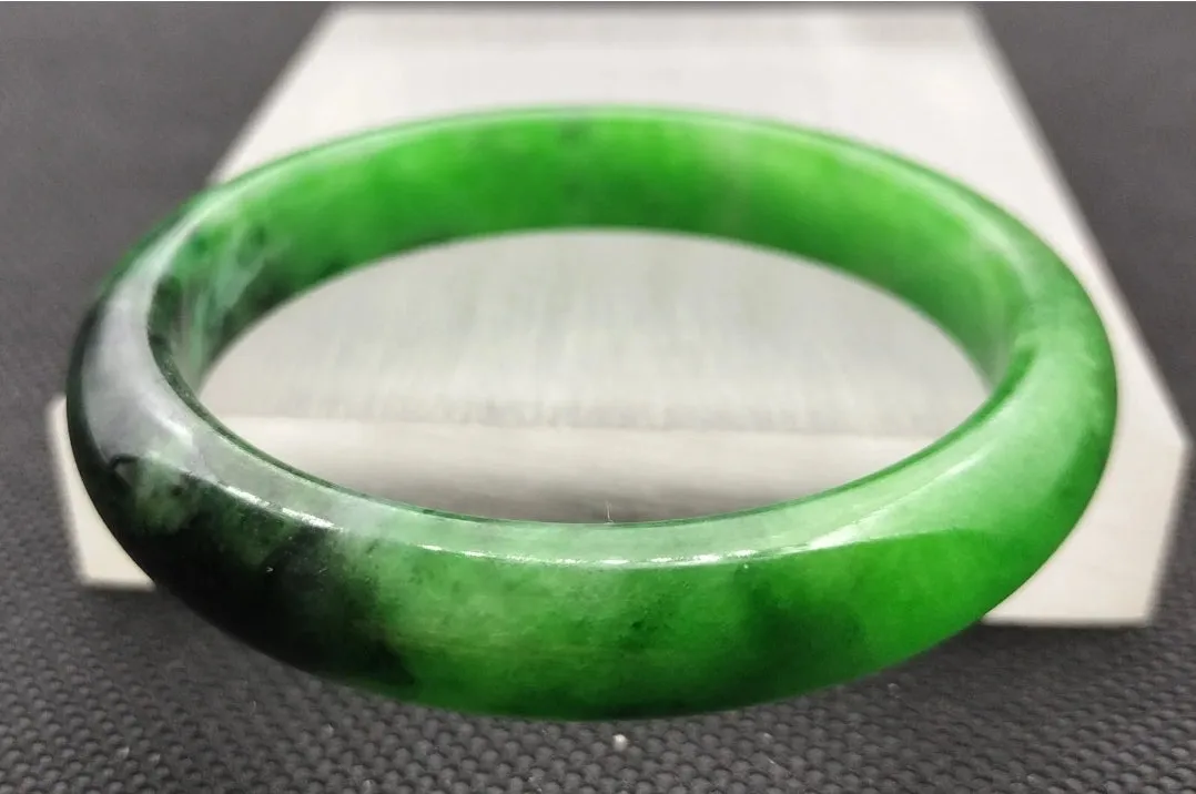 (Copy) 10% OF- 57/58/59mm Certified Natural 3 Color Jadeite Emerald A*Jade HandCarved Lucky Bracelet Bangle GX641
