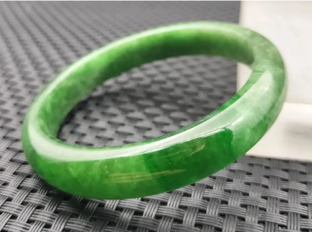 (Copy) 10% OF- 57/58/59mm Certified Natural 3 Color Jadeite Emerald A*Jade HandCarved Lucky Bracelet Bangle GX641