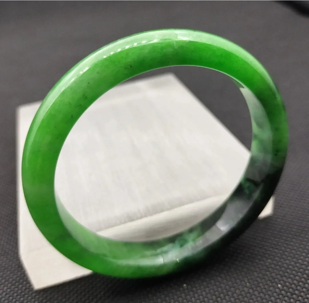 (Copy) 10% OF- 57/58/59mm Certified Natural 3 Color Jadeite Emerald A*Jade HandCarved Lucky Bracelet Bangle GX641