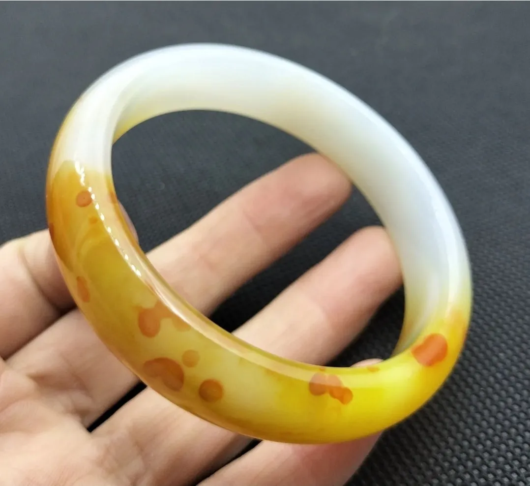 (Copy) 10% OF- 57/58/59mm Certified Natural 3 Color Jadeite Emerald A*Jade HandCarved Lucky Bracelet Bangle GX641