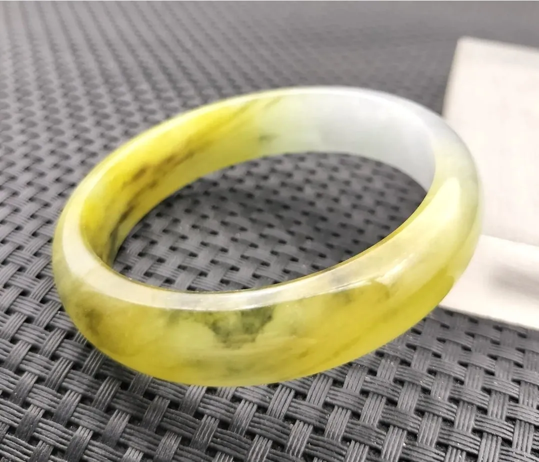 (Copy) 10% OF- 57/58/59mm Certified Natural 3 Color Jadeite Emerald A*Jade HandCarved Lucky Bracelet Bangle GX641