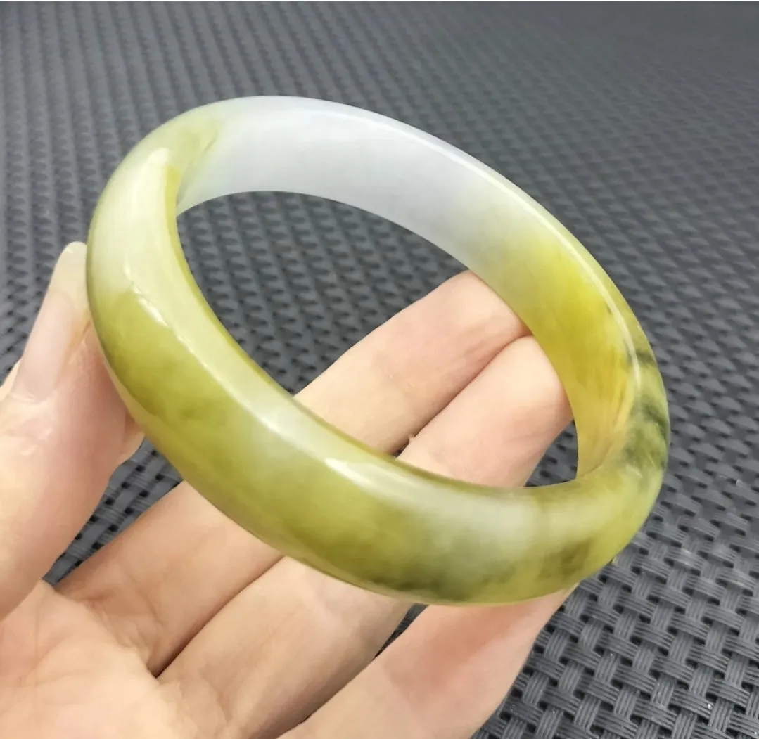 (Copy) 10% OF- 57/58/59mm Certified Natural 3 Color Jadeite Emerald A*Jade HandCarved Lucky Bracelet Bangle GX641