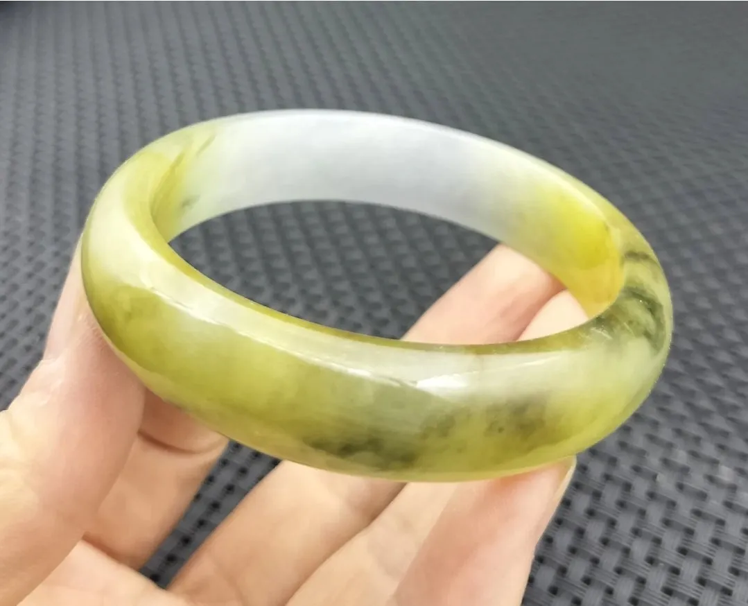 (Copy) 10% OF- 57/58/59mm Certified Natural 3 Color Jadeite Emerald A*Jade HandCarved Lucky Bracelet Bangle GX641