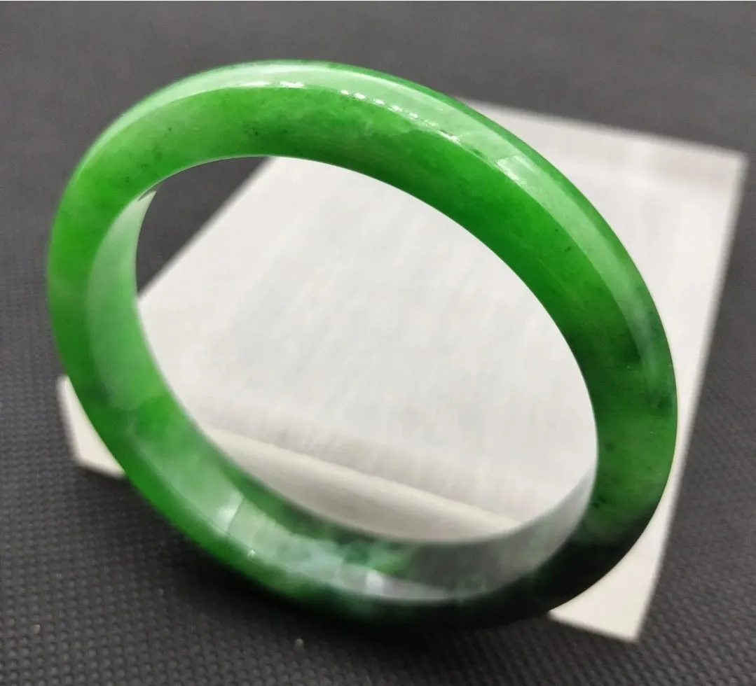 (Copy) 10% OF- 57/58/59mm Certified Natural 3 Color Jadeite Emerald A*Jade HandCarved Lucky Bracelet Bangle GX641