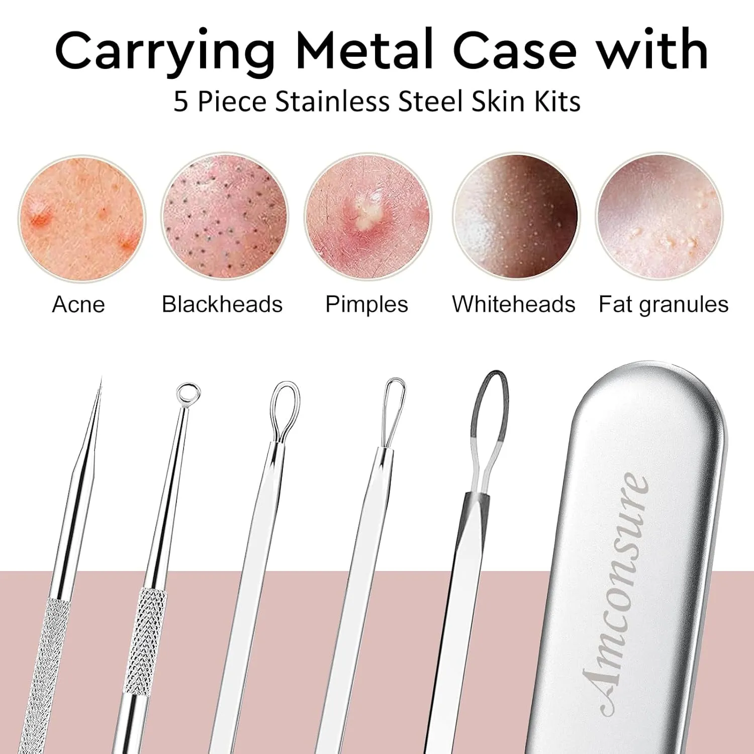 Facial Steamer - Nano Ionic Face Steamer Warm Mist Steamer for Face Home Sauna SPA, Face Humidifier Steamer for Facial Deep Cleaning Unclogs Pores Sinuses - 5 Piece Stainless Steel Skin Kit