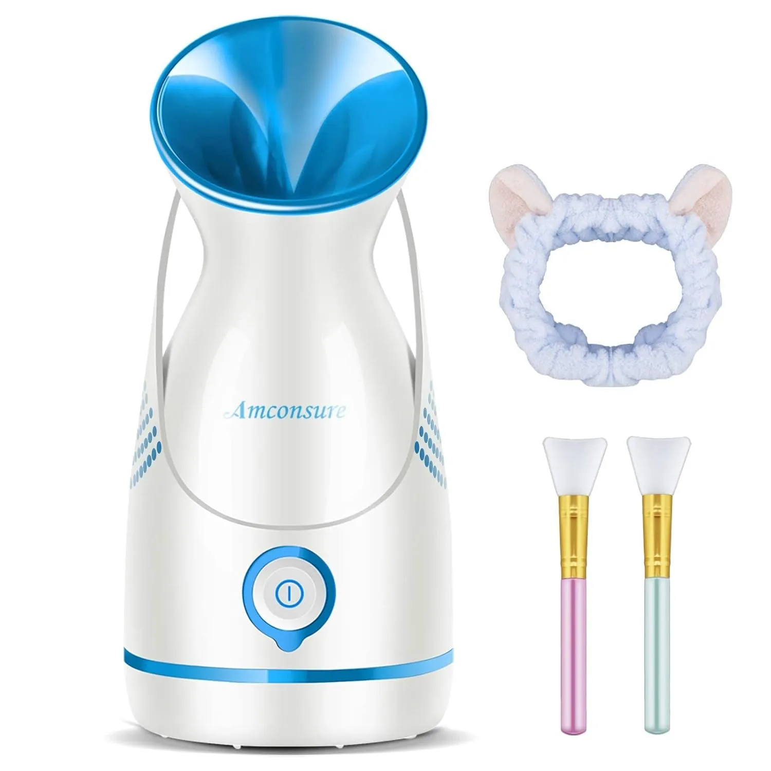 Facial Steamer - Nano Ionic Face Steamer Warm Mist Steamer for Face Home Sauna SPA, Face Humidifier Steamer for Facial Deep Cleaning Unclogs Pores Sinuses - 5 Piece Stainless Steel Skin Kit