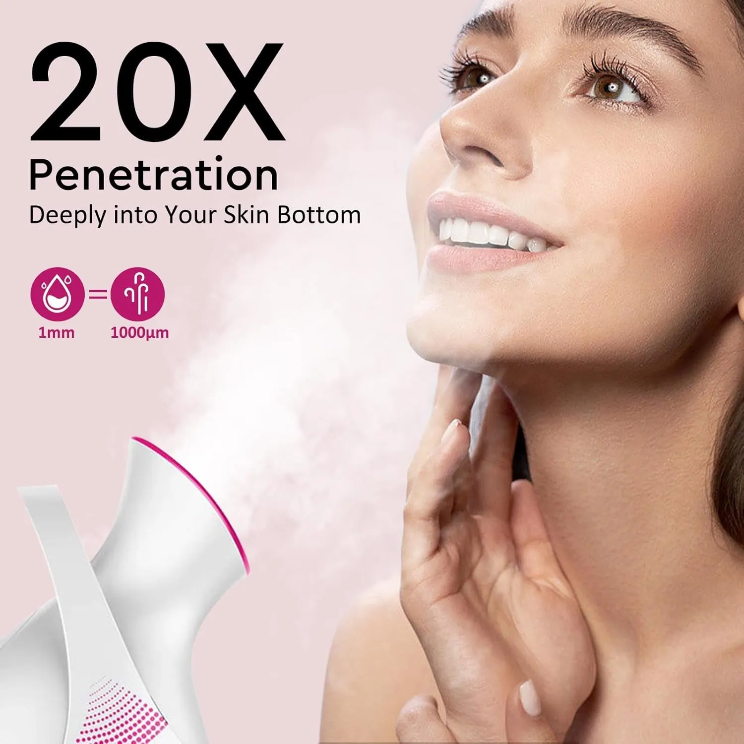 Facial Steamer - Nano Ionic Face Steamer Warm Mist Steamer for Face Home Sauna SPA, Face Humidifier Steamer for Facial Deep Cleaning Unclogs Pores Sinuses - 5 Piece Stainless Steel Skin Kit