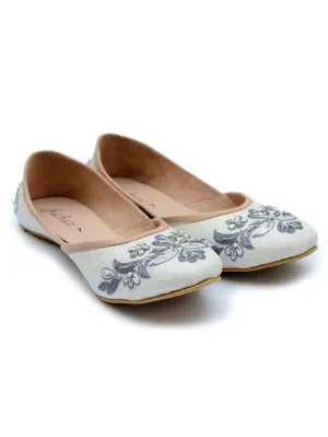 Fuchsia Snowdrop Hand Embroidered Vegan Flats
