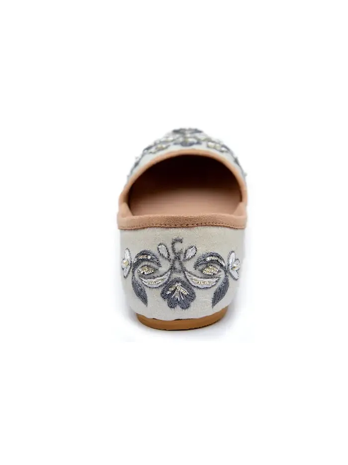 Fuchsia Snowdrop Hand Embroidered Vegan Flats