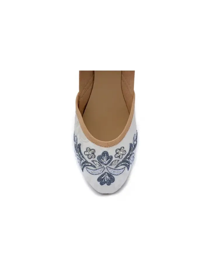 Fuchsia Snowdrop Hand Embroidered Vegan Flats