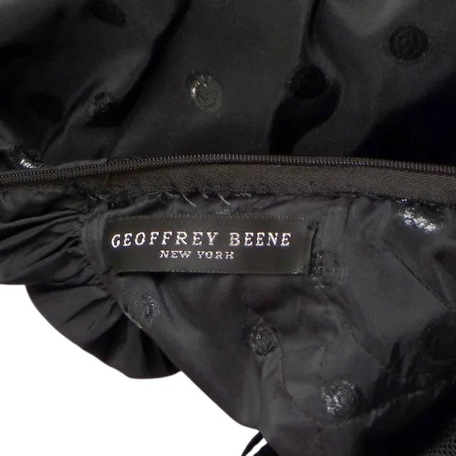 GEOFFREY BEENE- 1989 Black Net & Taffeta Cocktail Dress, Size 4