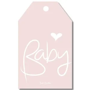 Gift Tag - Baby Script Pink