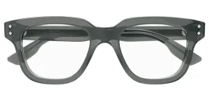Gucci GUCCI LOGO GG 1219O 003 Square Plastic Grey Eyeglasses with Logo Stamped Demo Lenses