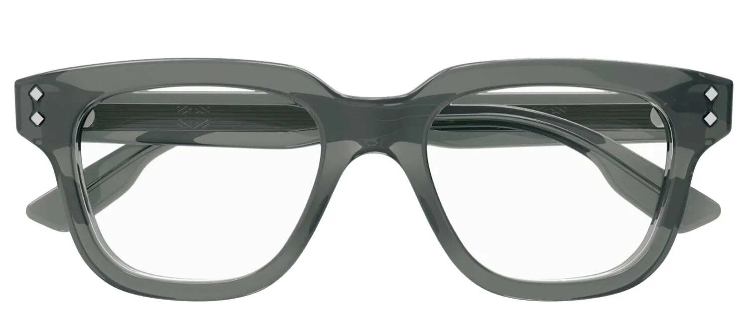 Gucci GUCCI LOGO GG 1219O 003 Square Plastic Grey Eyeglasses with Logo Stamped Demo Lenses