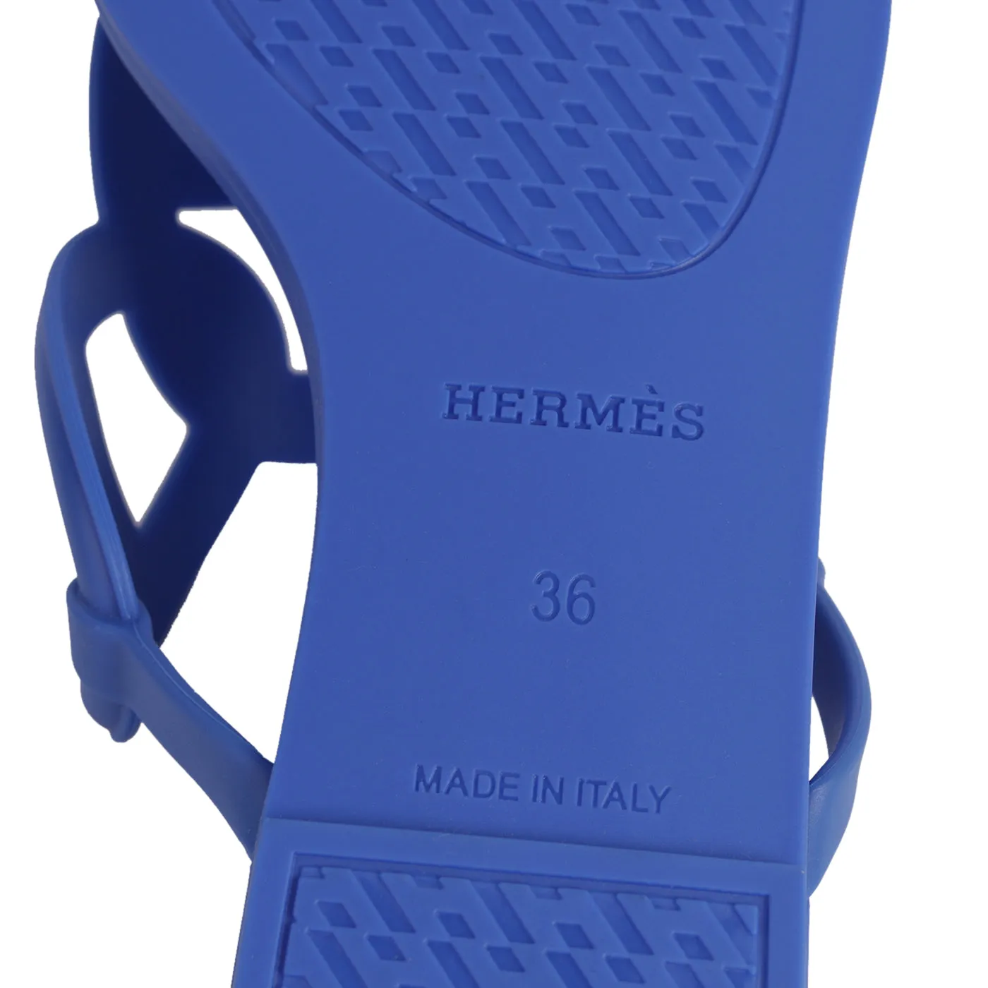 Hermes Rubber Womens Egerie Sandals 36 Bleu Outremer