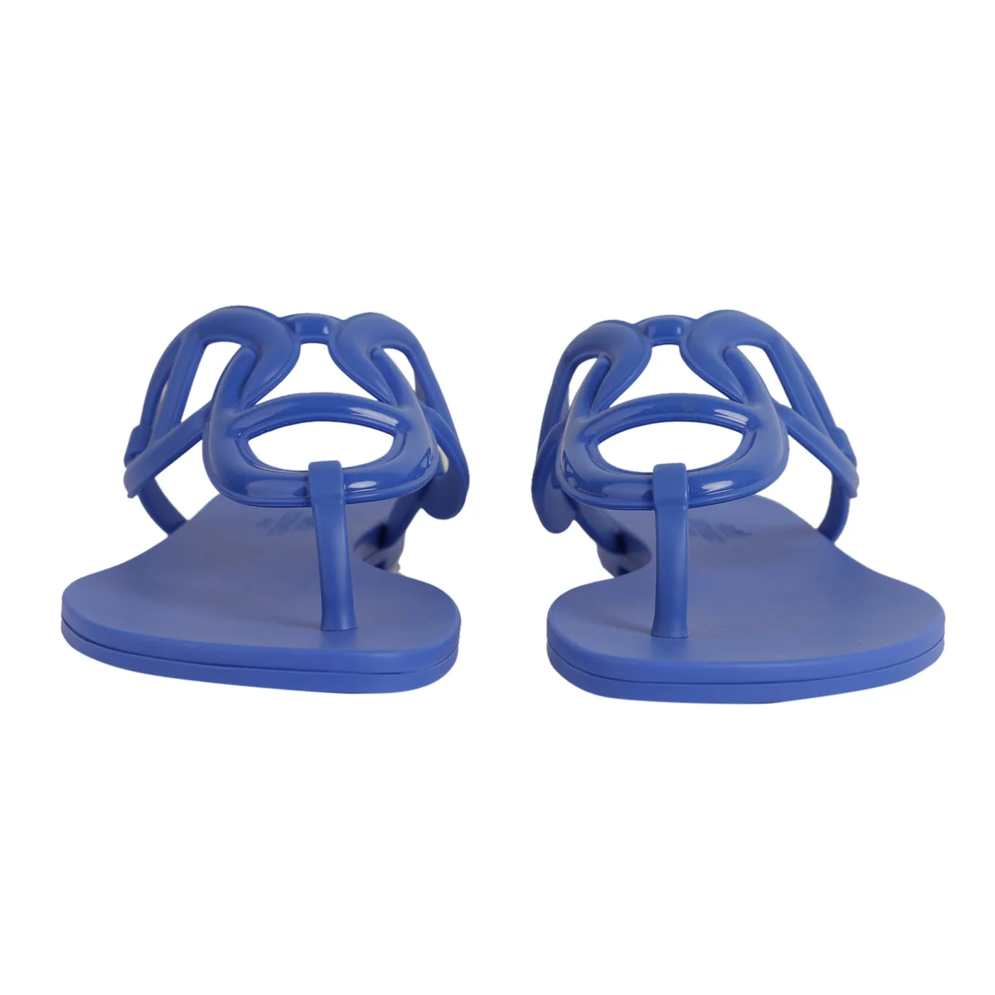 Hermes Rubber Womens Egerie Sandals 36 Bleu Outremer