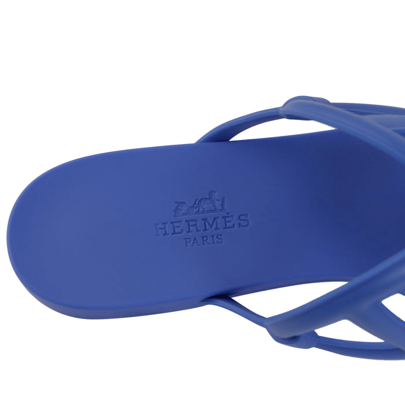 Hermes Rubber Womens Egerie Sandals 36 Bleu Outremer