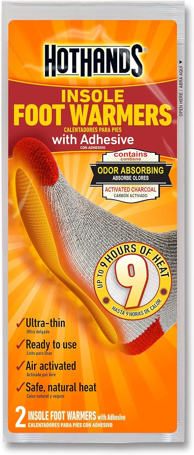 HotHands Hand Warmers - Long Lasting Safe Natural Odorless Air Activated Warmers - Up to 10 Hours of Heat - 3 Pair