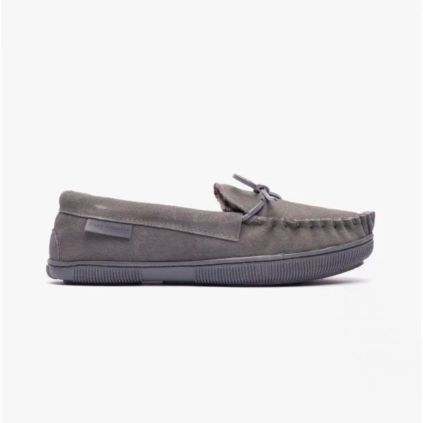 Hush Puppies ACE Mens Suede Slippers Grey