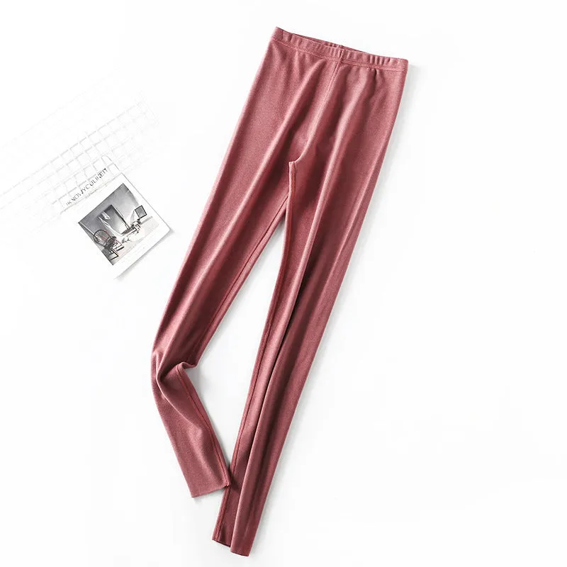 INSTOCK-Winter style German velvet flat waist warm pants