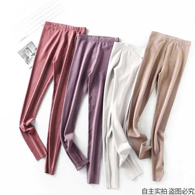 INSTOCK-Winter style German velvet flat waist warm pants