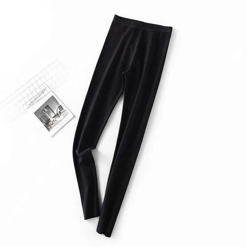 INSTOCK-Winter style German velvet flat waist warm pants