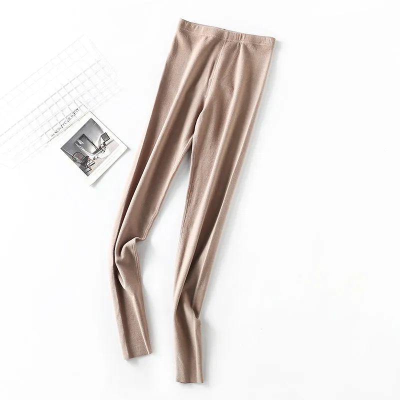 INSTOCK-Winter style German velvet flat waist warm pants