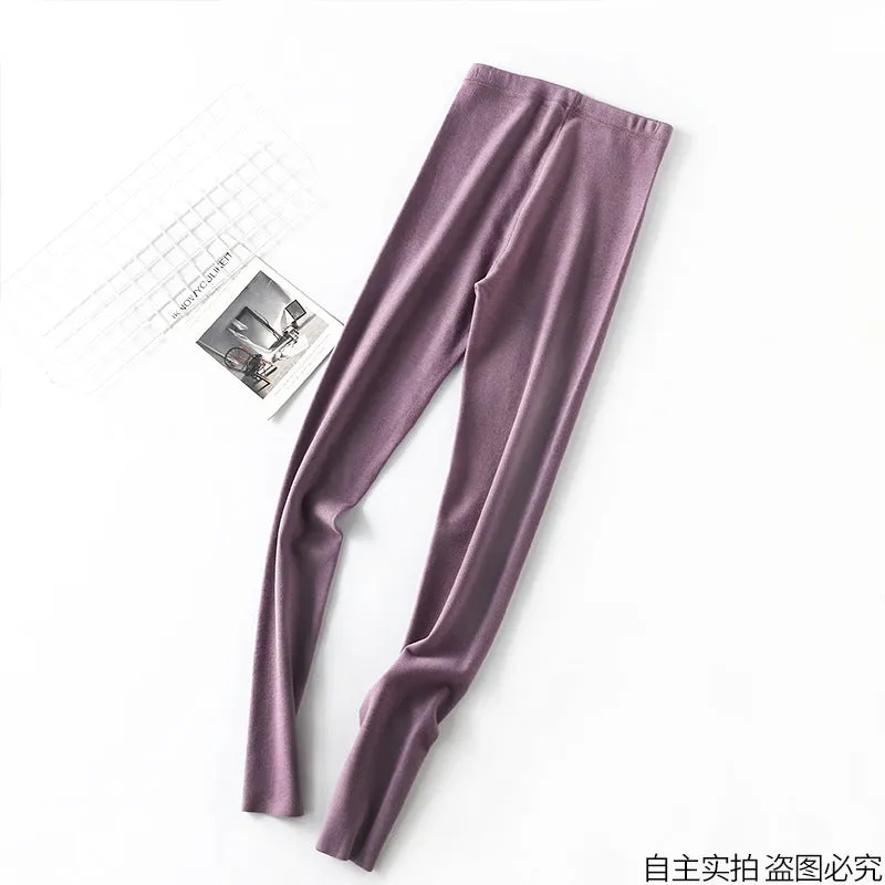 INSTOCK-Winter style German velvet flat waist warm pants