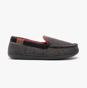 Jo & Joe GLENGARRY Mens Moccasin Slippers Grey