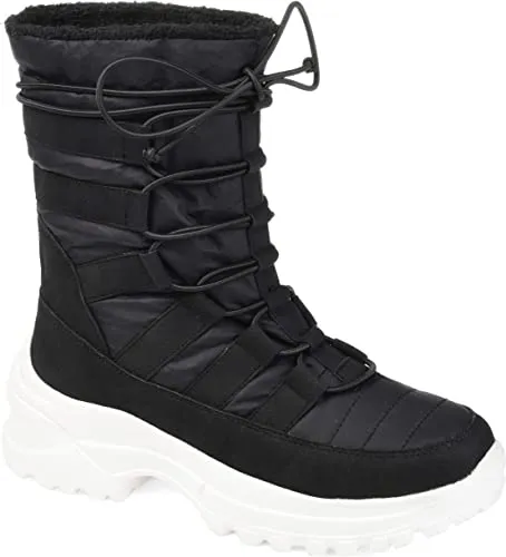 Journee Collection Womens Icey Fashion Winter Boot Black, 8 Womens US