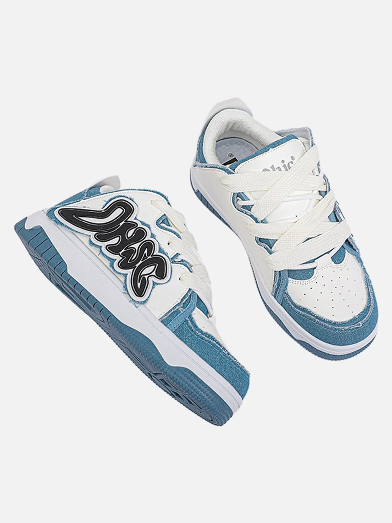Kicksteria - Hip-hop Niche Color Block Letter Shoes