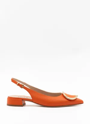 La Signorina slingback sandal in orange leather
