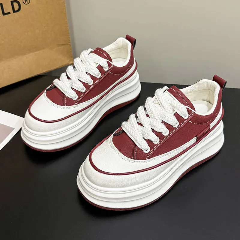 Lace-Up Contrast Platform Sneakers
