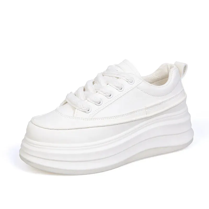 Lace-Up Contrast Platform Sneakers