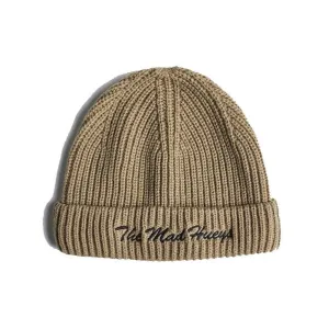 MAD HUEYS CALM DOWN ROLL UP WHARFIE BEANIE KHAKI