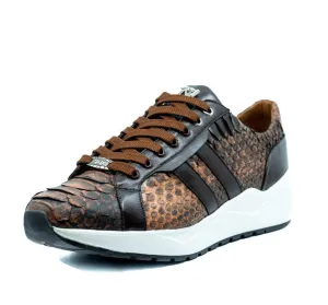 Marco Di Milano Verona Cognac Python & Calfskin Sneakers