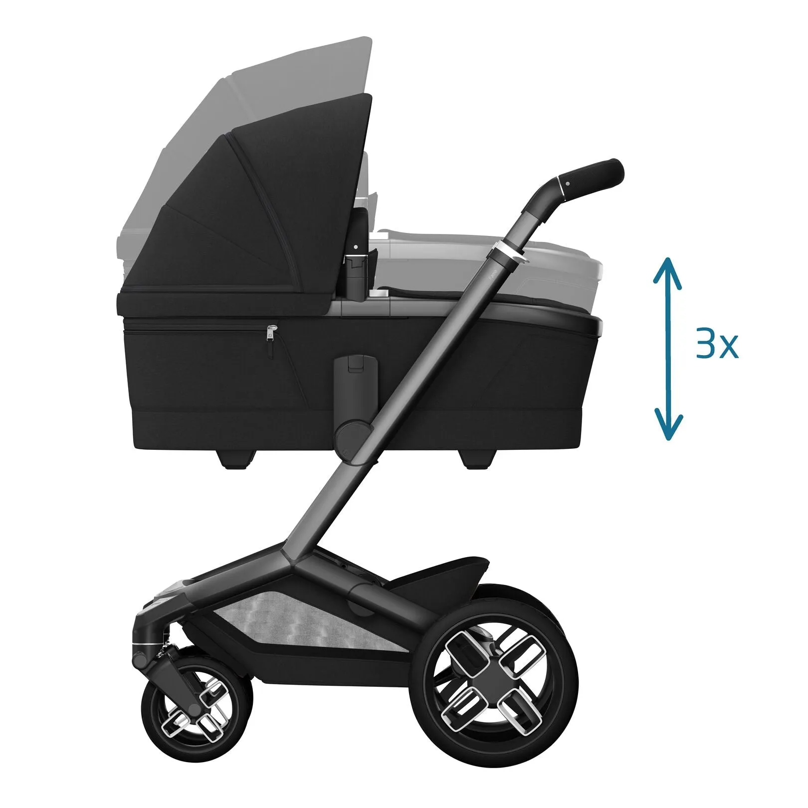 Maxi Cosi Fame Premium Travel System Bundle With Accessories, Pebble 360 Pro2 Car Seat and ISOFIX Base - Twillic Black