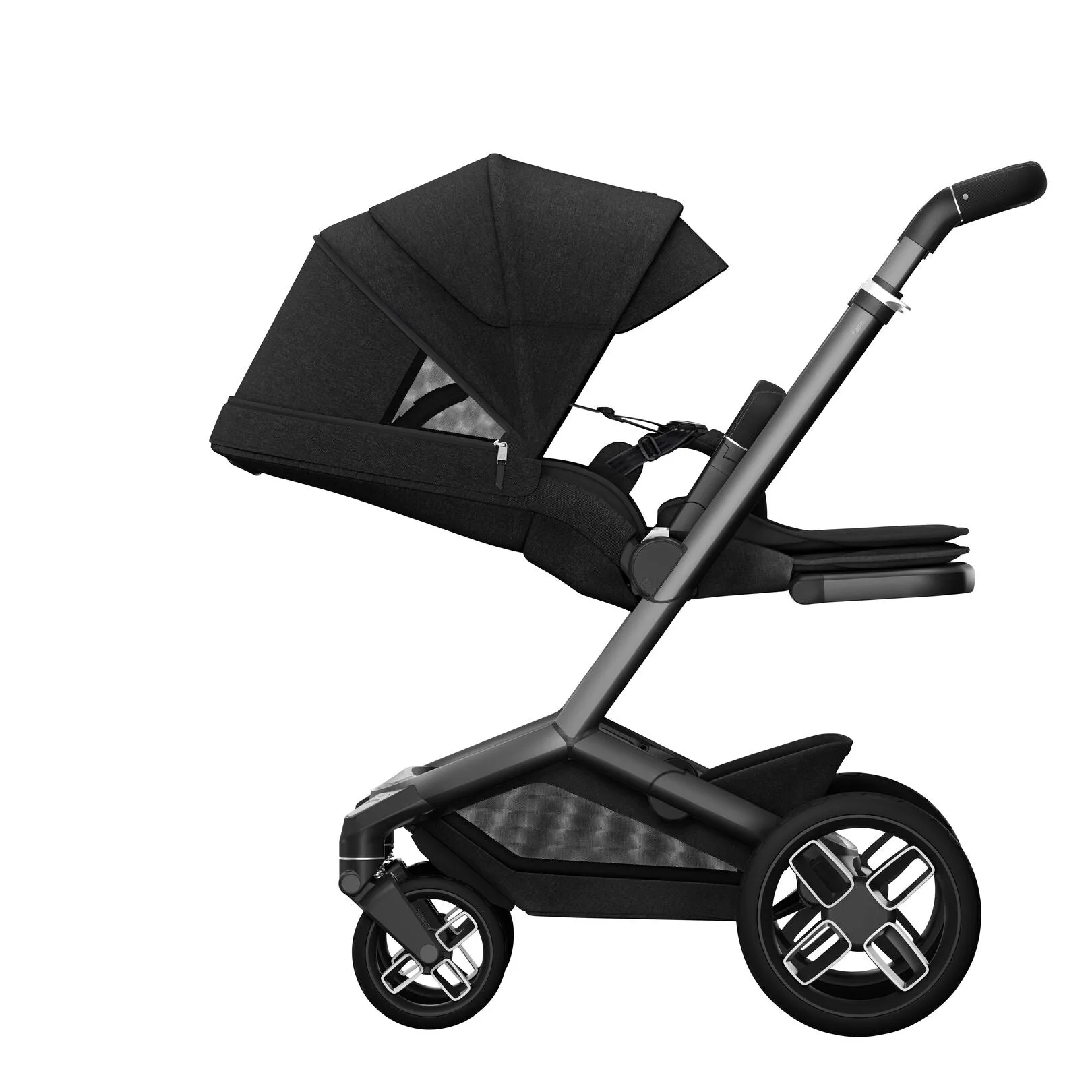 Maxi Cosi Fame Premium Travel System Bundle With Accessories, Pebble 360 Pro2 Car Seat and ISOFIX Base - Twillic Black